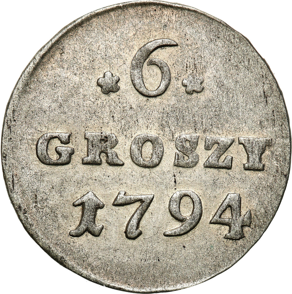 Stanisław August Poniatowski. 6 groszy miedziane (szóstak) 1794 , Warszawa - ŁADNE
